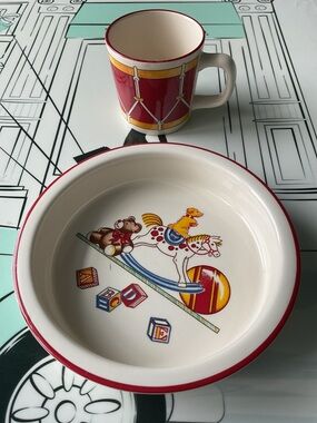 Rare Vintage Tiffany & Co. “Tiffany Toys”By Mason’s Ironstone Bowl and Mug Set